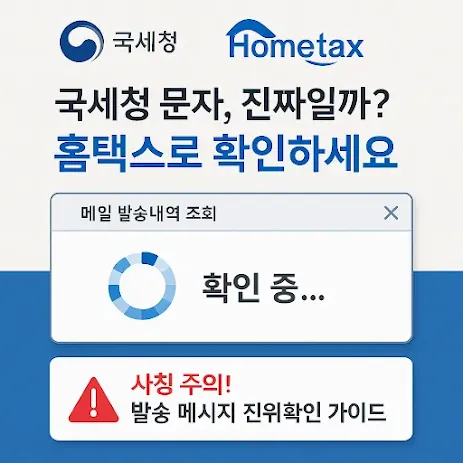 국세청 사칭 문자·메일 구별법 국세청 발송메시지 진위확인 서비스
