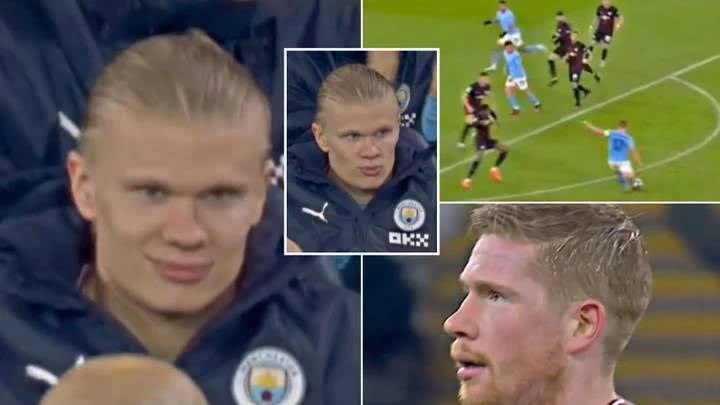 WATCH: Erling Haaland's ice-cold reaction to Kevin De Bruyne's stunning goal for Man City vs RB Leipzig