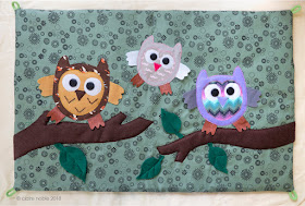 Owls Woodland Quilted Panel by Claire Noble