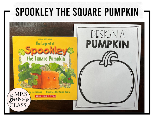 Spookley the Square Pumpkin book activities unit with book companion worksheets, literacy printables,  and a craft for Halloween in Kindergarten and First Grade