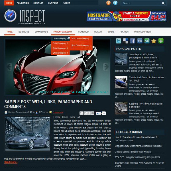 Inspect Blogger Template