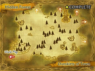 The map of the Hidden Forest in Legend of Legacy.