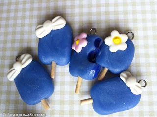 Kawaii Blue Ice cream Popsicle Charms