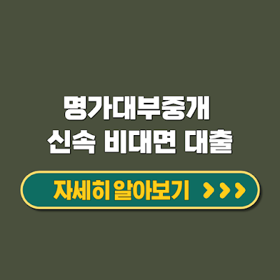 명가대부중개 신속 비대면 대출 낮은 금리 빠른 심사 신청방법