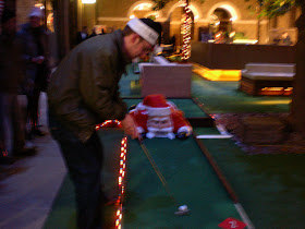 Christmas-themed Crazy Golf course at Devonshire Square in London