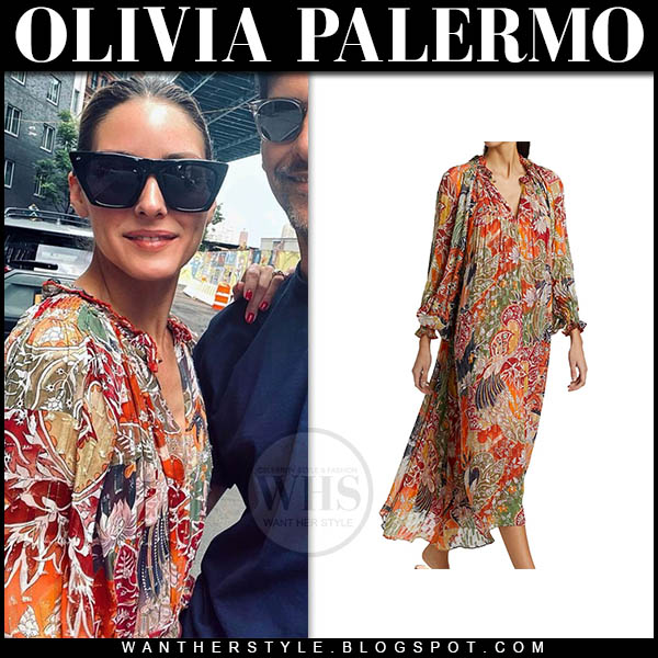 Olivia Palermo in printed tunic dress and sunglasses