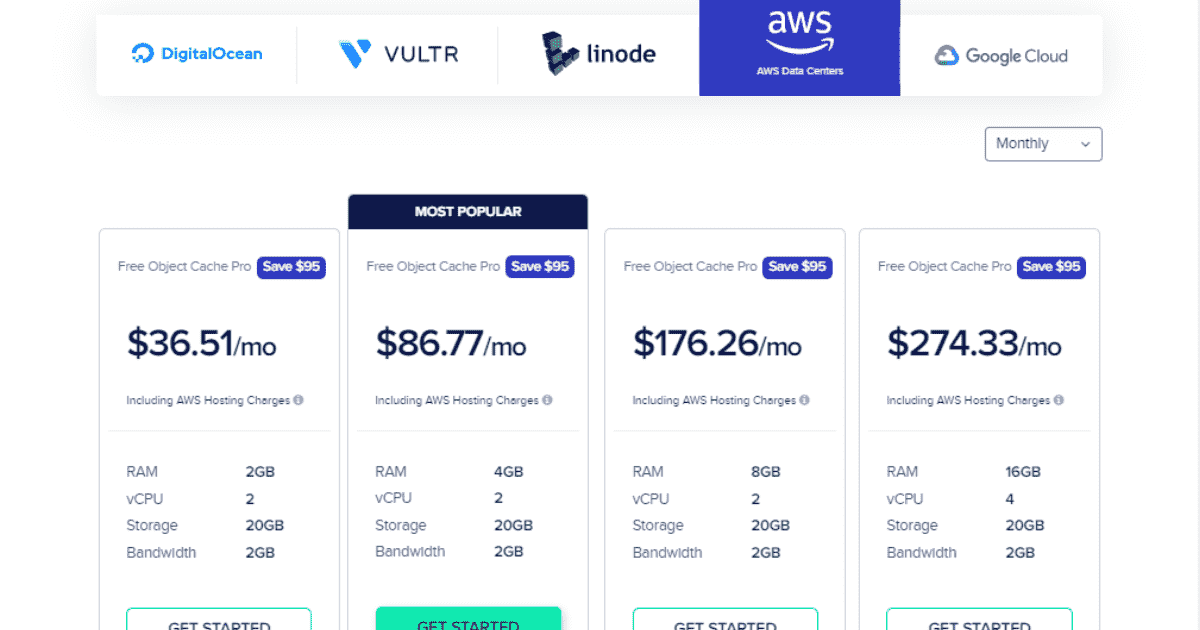 Amazon Web Services (AWS) from Cloudways Plans and Prices