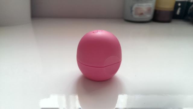 EOS lip balm in strawberry sorbet