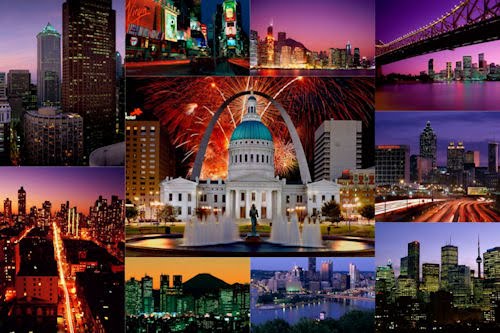Fotografías de ciudades con vista nocturna V (10 fotos)