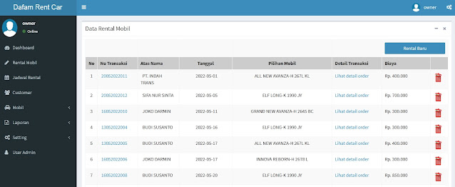 aplikasi rental mobil