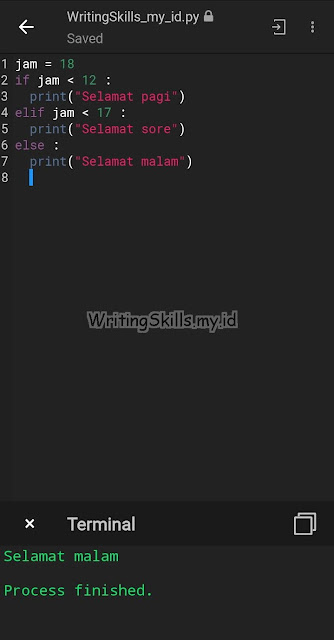 Contoh Penggunaan Statement Elif di Python