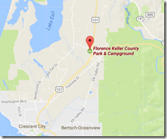 Map of  Florence Keller Park, Crescent City, Ca