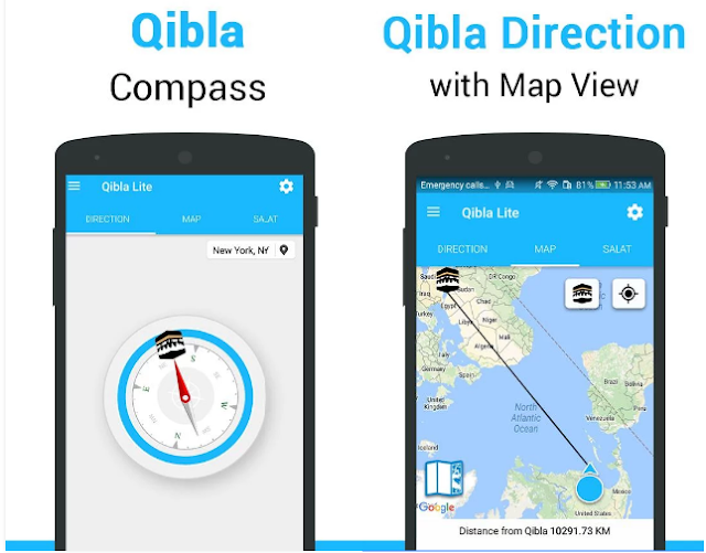 direction of the Qibla and Qibla compasses