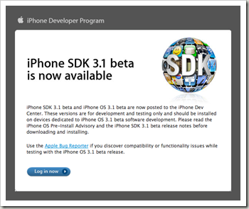 iPhone SDK Download Screen