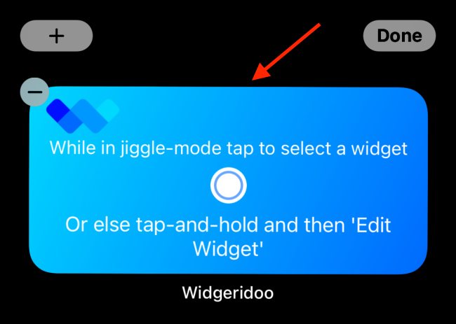 اضغط على Widgeridoo Widget بعد إضافته