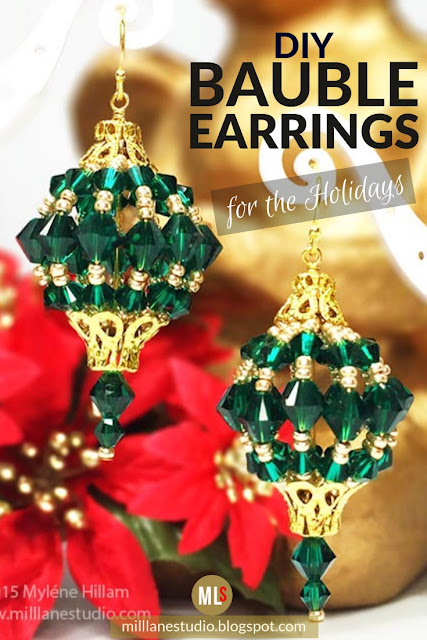 DIY bauble earrings inspiration sheet.