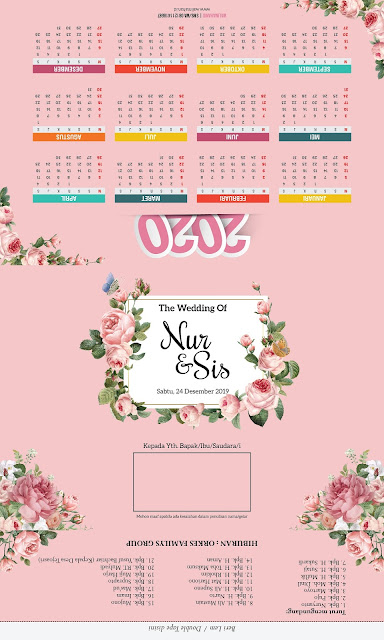 Undangan Pernikahan Murah dengan Kalender dan Tema Bunga - Walimahanid | 0812-1141-8687