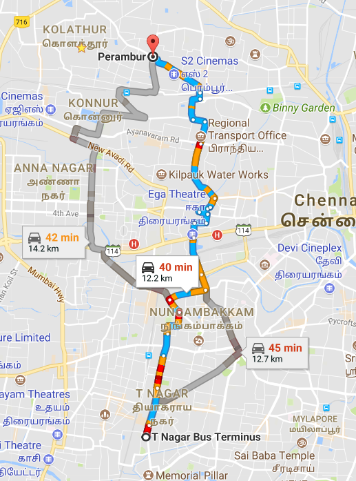 chennai t nagar map Share Auto Routes Chennai T Nagar To Perambur Share Auto chennai t nagar map