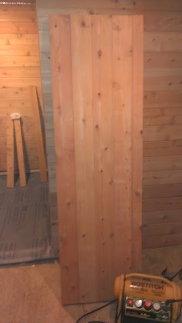 Completed custom sauna door.