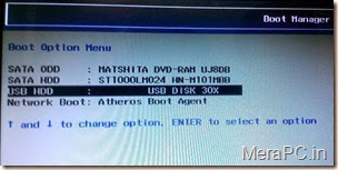 Select boot device
