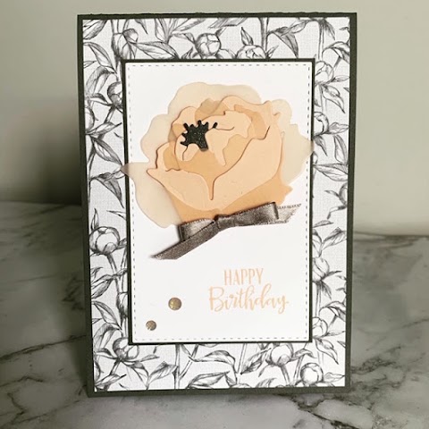 Prized Peony birthday card