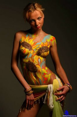 Sun Flower Body Painting