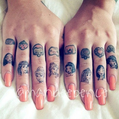 Disney Princess Finger Tattoos