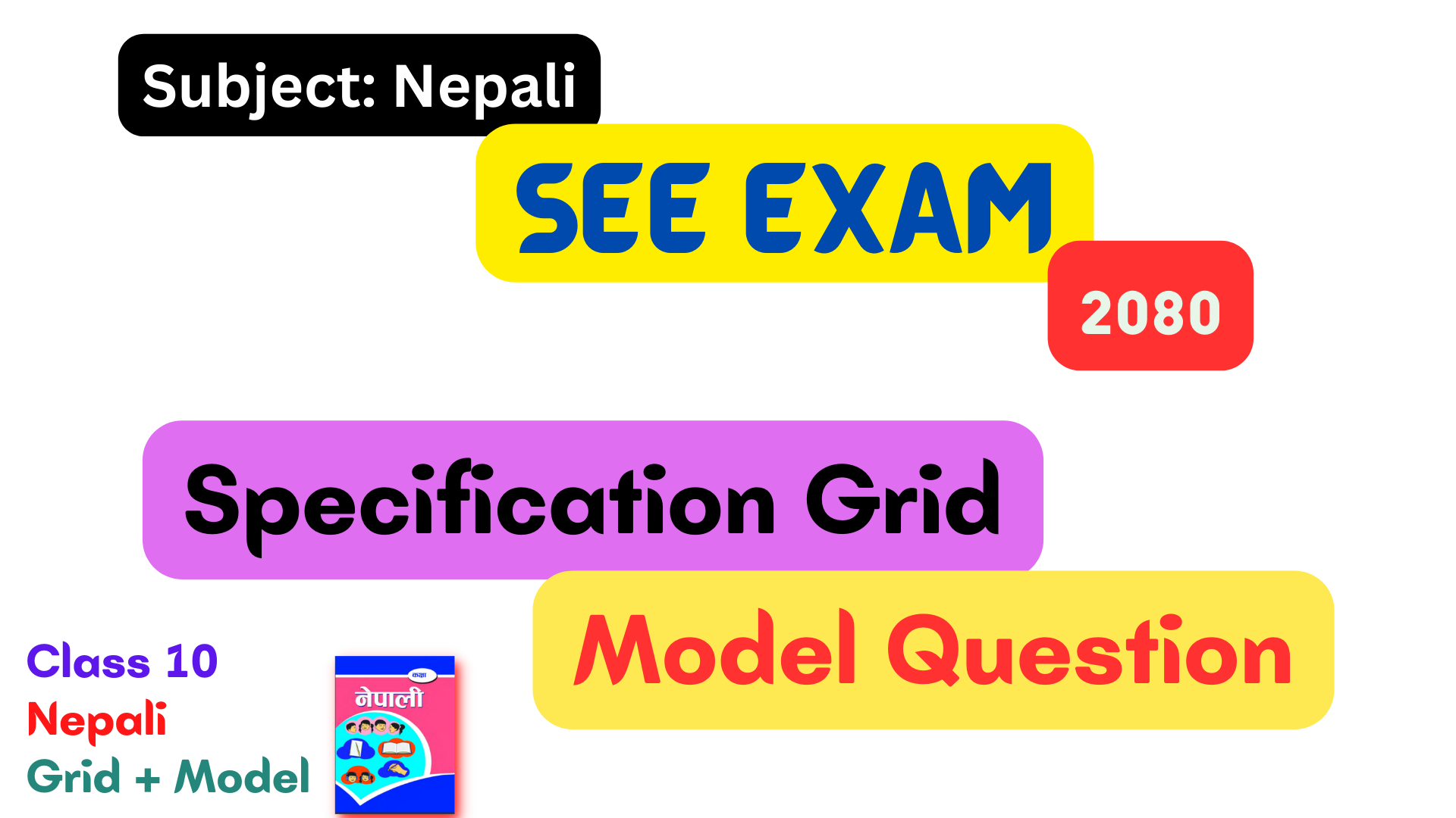 SEE Class 10 Nepali Specification Grid and Model Question 2080