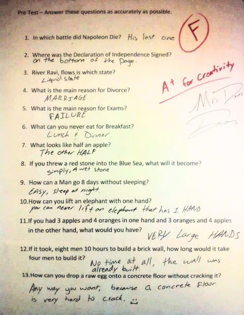 The funniest exam answers given..