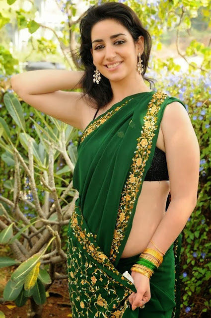 South Indian Actress Kriya Hot Green Saree Stills