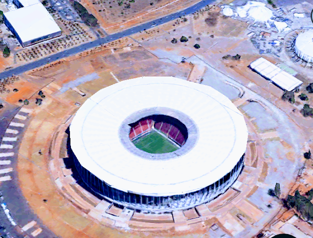 A foto mostra o Estádio Nacional Mané Garrincha em Brasília -DF.