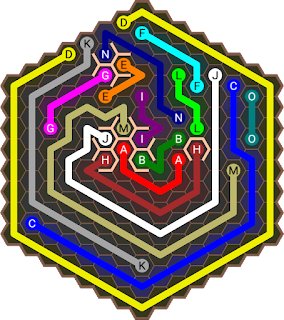 Flow Free Hexes : Flower Field Pack : Level 147 Solution