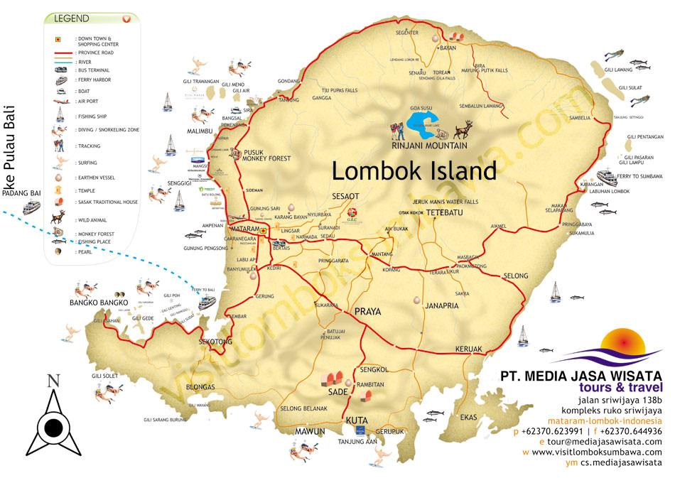  Peta Lengkap Indonesia Peta Wisata Lombok 