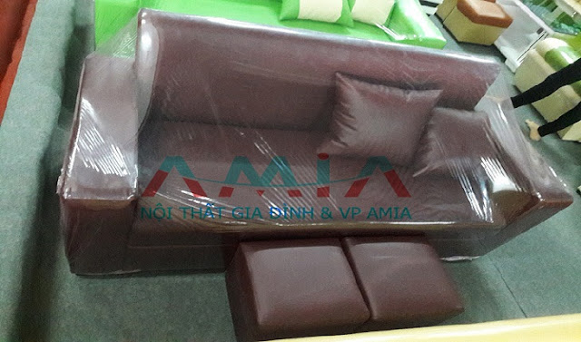 Hình ảnh cho bộ ghế sofa da mini giá rẻ tại Hà Nội với thiết kế dạng văng hiện đại vừa đẹp vừa giá rẻ