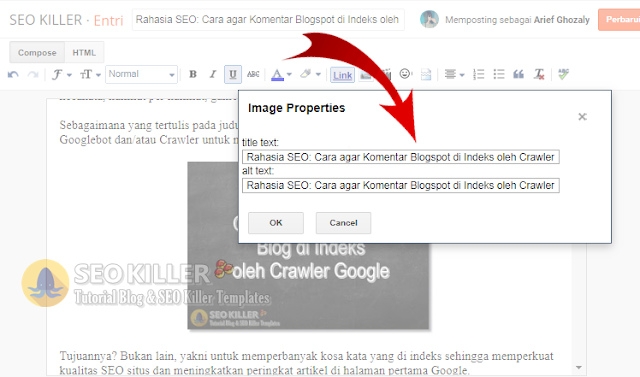 Rahasia SEO: 3 Cara Optimasi SEO Gambar di Postingan Blogspot (Pejwan)