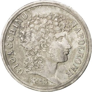 Italian States Naples 2 Lire Silver Coin, Joachim Murat