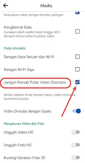 Menghentikan putar otomatis video di Facebook Biasa