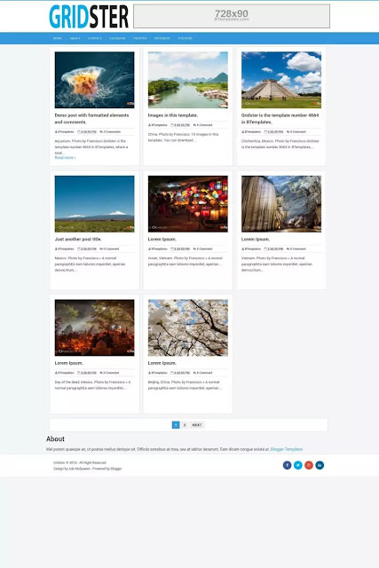 Template blogger gridster dạng lưới miễn phí cho các bạn làm blog