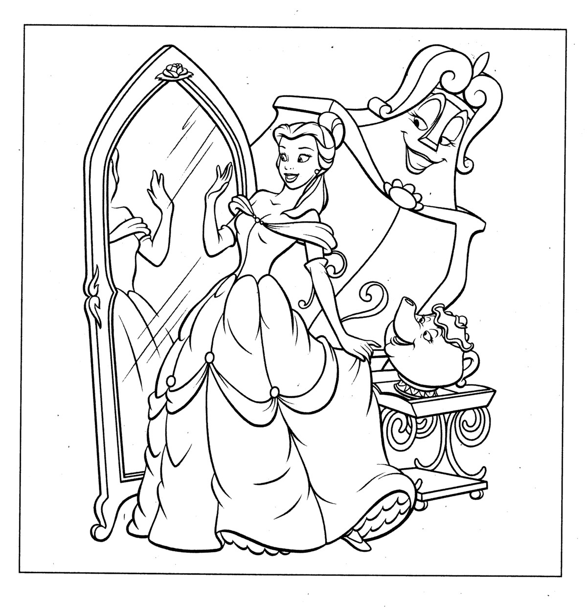 Download Disney Princess Belle Coloring Pages To Kids