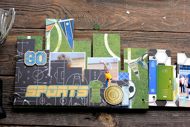 Football Mini Album Frame by Elena Olinevich using BoBunny Game On Collection