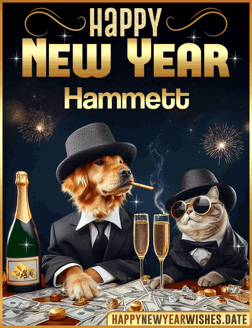 Happy New Year wishes gif Hammett