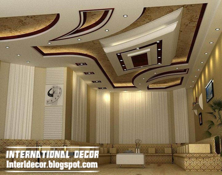 International decor: Modern False ceiling designs for living room ...