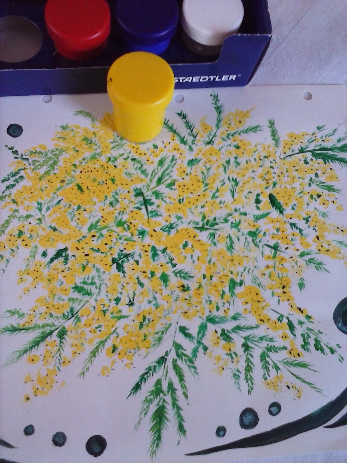 disegno della mimosa tempere Staedtler