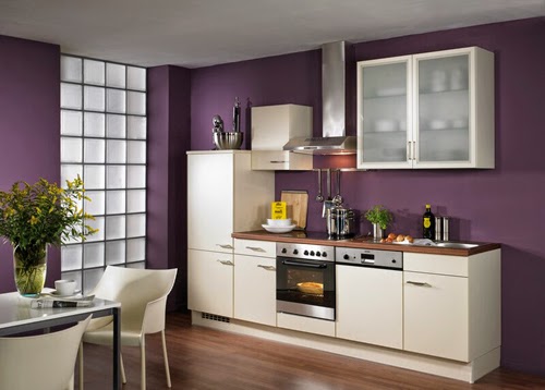Desain Dapur  Mewah Modern dengan Warna Ungu 