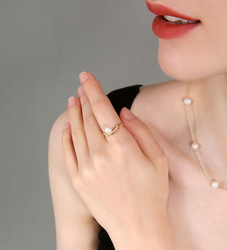 維納斯的花冠淡水真珍珠開口式戒指