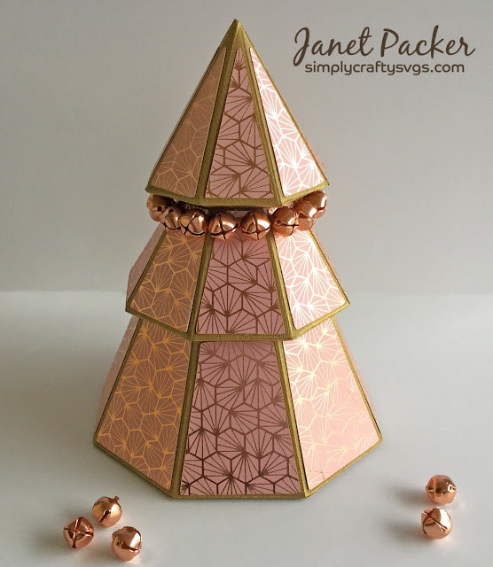 Geometric 3d Christmas Tree by Janet Packer Craftingquine.blogspot.co.uk SVG Design by Simply Craft SVGs.