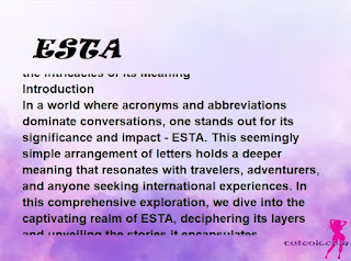 meaning of the name ESTA