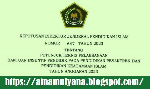 Juknis Bantuan Insentif Pendidik Pada Pendidikan Pesantren Dan Pendidikan Keagamaan Islam Tahun 2023