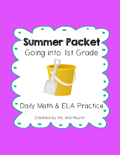 https://www.teacherspayteachers.com/Product/Summer-Packet-Going-into-1st-Grade-1854268