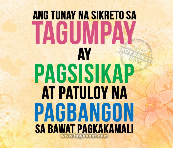 Tagalog Motivational Quotes And Pinoy Motivation Sayings Boy Banat